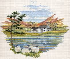 Make hand stitched greetings cards that impress your friends. Countryside Lakeside Farm Countryside Cross Stitch Derwentwater Designs Bothy Threads