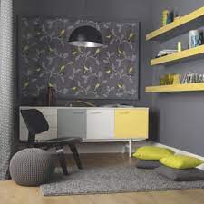 Aviary Plain Wallpaper In Grey And Yellow By Arthouse Opera Plain Wallpaper Yellow Wallpaper Home Decor