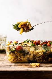 Caprese Pesto Pasta Bake Half Baked Harvest Recipe Pesto Pasta Pesto Pasta Bake Recipes