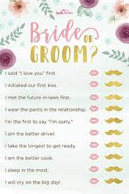 You can pair these activities with one of the bridal shower games above or use them in place of more traditional games. 3 Exciting Bridal Shower Games Printables Bridal Shower Games Free Printables Disney Bridal Showers Printable Bridal Shower Games