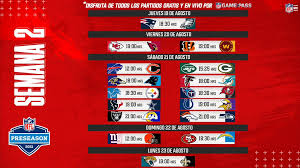 Maybe you would like to learn more about one of these? Nfl Mexico On Twitter Ve Organizando Tu Fin Porque Tendremos Juegos De Jueves A Lunes En La Semana 2 De La Pretemporada Recuerda Que Con Nflgamepass Podras Disfrutar De Toda La