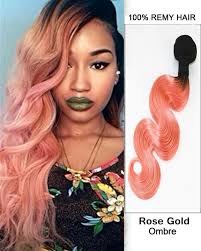 There are 2 different colors in 1 bundle of weave hair extensions. Feshfen 20 Black Rose Gold Ombre Hair Weave Two Tones Body Wave Weft Peachy Wavy Remy Human Hair Extensions Xmky11061 89 99