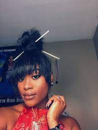 Chun Li Bun With Bangs Top Knot With Bangs Chopstick Hair Scrunched Hair