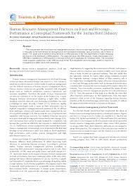This hr and human resource management essential is rare in hr courses. Pdf Human Resource Management Practices On Food And Beverage Performance A Conceptual Framework For The Jordan Hotel Industry Dr Ahmad Albattat Academia Edu