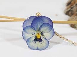 Viola Pansy Pressed Flower Necklace Resin Flower Necklace Etsy Pressed Flower Necklace Resin Flowers Pressed Flowers