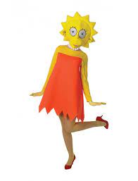 Adult Deluxe Lisa Simpson, Includes headpiece, dress, necklace and tights |  Fancy Dress Castle