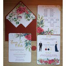Wedding organisers check list banquet chair hire. Made To Order Burgundy Rose Themed Wedding Invitation Price Is Per Invite Shopee Philippines