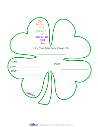 Three leaf clover coloring page st patricks day template. Care Bears Baby Shower Four Leaf Clover Invitation Coolest Free Printables
