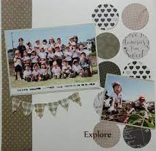 レイアウトのご紹介 ハギレパーティ 楽しくスクラップブッキング 岐阜 愛知 スクラップブックのレイアウト フォトアルバムスクラップブッキング メッセージカード