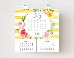 Calendar 2020 Printable Floral Desk Calendar Watercolor Etsy Desk Calendars Calendar 2019 Printable Calendar