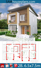 Make my house team are enough capable of designing best small 2 storey house floor plans, two floor home front elevation as per clients requirement, architecture feasibility and variety of features. House Plan 6 5x7 5m With 2 Bedrooms A2 Sam House Plans House Construction Plan Small House Design 2 Storey House Design