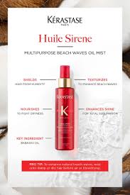 Soleil Huile Sirene Hair Oil Mist Kerastase In 2020 Hair Oil Perfect Beach Waves Natural Beach Waves