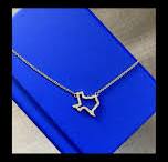 Tiny Texas diamond 14k gold necklace - brand new (comes in pouch no box)