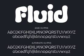 Fluid 6 Soft Display Fonts Fluid Logo Concept Typeface