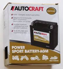 buy new autocraft power sport battery agm etx14 motorcycle