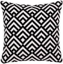 The pattern is worked in whole cross stitch only using weeks dye works floss in 2158 juniper and 3860 crimson over 99 by 129 stitches. Cushion Cross Stitch Kit Black And White Collection D Art Collection D Art Cross Stitch Kits The Stitch Company