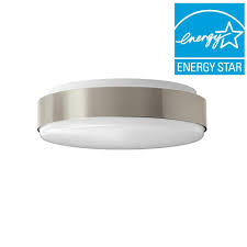 See more ideas about ceiling lights, lighting, light. Hampton Bay Modern Industrial 11 In Round Wide Brushed Nickel Border Led Flush Mount Ceiling Light 980 Lumens 4000k Dimmable 54643141 The Home Depot Flushmount Ceiling Lights Ceiling Lights Led Flush Mount