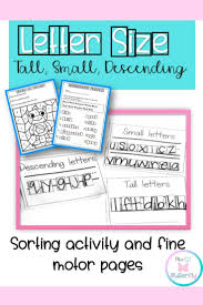 Tall Small And Fall Letter Worksheets Sorting Word Shapes Color By Letter Occupational Therapy Handwriting Letter Sort Letter Recognition