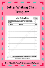 How To Create A Letter Writing Chain For Pen Pals Pk1homeschoolfun Letter Template For Kids Chain Letter Letters For Kids
