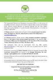 Here's how to write a job sample job application letter. Iebc On Twitter By Elections In Ugenya Constituency Embakasi South Constituency And Lelan Ward In Elgeyo Marakwet County Have Been Set For 5th April 2019 Https T Co 6o7tcc0vit Talkwithiebc Byelection2019 Dm