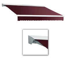 Awntech 10 Ft Destin Lx Manual Retractable Acrylic Awning With Hood 96 In Projection In Retractable Awning Awning Destin
