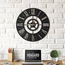 Hoagard Metal Ve Deri Duvar Saatleri Siyah Metal Carkli Roma Rakamli Modern Tasarim 50 50cm Ve 70 70cm Xl Boyutlarinda Saatler Duvar Saatleri Duvar Saati