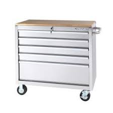 Rolling cabinets (sold separately), which allows you to turn your tool cabinet into a mobile workstation. Husky 39 In 5 Drawer Mobile Workbench In Stainless Steel With Wood Top 620 0020 At The Home Depot Mobile With Images Workbench With Drawers Mobile Workbench Workbench