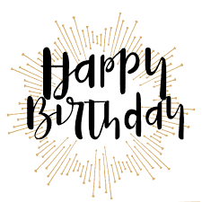 Happy birthday wish and funny cartoon black cat in party hat sitting against gifts, cupcakes, colorful balloons and. Happy Birthday Calligraphy Edit Online Then Download