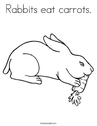 Rabbit with carrot printable coloring page, free to download and print. Rabbits Eat Carrots Coloring Page Twisty Noodle