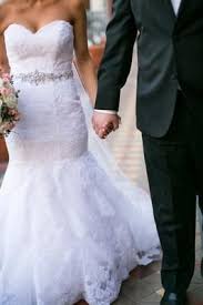 Sweetheart Trumpet Wedding Dress With Beaded Sash David S Bridal Trumpet Wedding Dress Wedding Dresses Wedding Dresses Lace