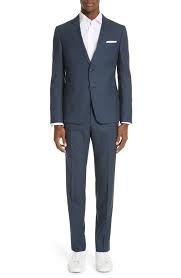 Z Zegna Trim Fit Solid Wool Travel Suit Nordstrom Suits Mens Clothing Styles Zegna