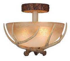 Fluorescent kitchen lighting fluorescent lighting cfls bine the energy efficiency of fluorescent drop ceiling light panels amazon ceiling light panels cortelco led troffer drop ceiling flat panel light. Rustic Antler Semi Flush Ceiling Light 16 Inch