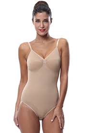 Franato Womens Shapewear Waist Shaper Leotard Tummy Slimmer Bodysuits Xx Large Beige