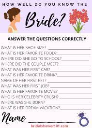 Country living editors select each product featured. Bridal Shower Trivia Questions Bridal Shower 101