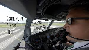 Approach And Landing Runway 05 Groningen Airport Eelde Grq Ehgg En El Aire