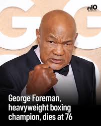 George Foreman, world heavyweight boxing champion, Olympic gold medalist  and later preacher, died Friday at the age of 76, his family said.  https://on.nbcboston.com/4GtUXWQ