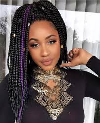 Black And Purple Braids Purple Black Box Braids Pinterest Hair Nails And Style Black Box Braids Purple Box Braids Box Braids Styling