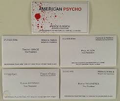358 exchange place new york, n.y. American Psycho Business Cards Patrick Bateman Halloween Party 769447947