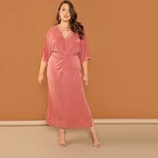 Shein Twist Front V Neck Dress Plus Size Cocktail Dresses V Neck Dress Plus Size Dresses