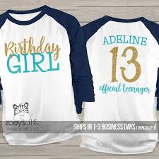 Teenager Birthday Clothes For Girls Thirteenth Birthday Girl Glitter Shirt Official Teenager Etsy Thirteenth Birthday 13th Birthday Party Ideas For Girls Teenager Birthday