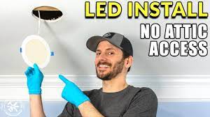 Installing recessed lighting is one of the best ways to update and brighten a room. Recessed Lighting Install With No Attic Or Prior Wiring Youtube