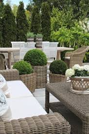 Ganz egal ob in innenräumen, auf dem balkon, der terrasse oder im garten: Flechtkorbe Moderne Gestaltungsidee Im Garten Als Ubertopfe Hervorragender Look Garten Haus Und Garten Vorgarten Ideen