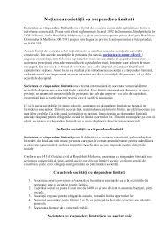 NoÅ£iunea SocietÄƒÅ£ii Cu RÄƒspundere LimitatÄƒ