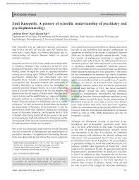 Maybe you would like to learn more about one of these? Pdf Emil Kraepelin A Pioneer Of Scientific Understanding Of Psychiatry And Psychopharmacology
