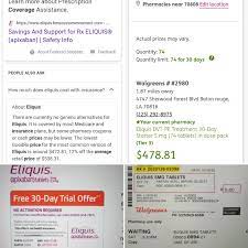 Compare prices, print coupons and get savings tips for eliquis (apixaban) and other atrial fibrillation, deep vein thrombosis, stroke risk reduction, and pulmonary embolism drugs at cvs, walgreens, and other pharmacies. 30 Day Supply Of Eliquis For Free Clotsurvivors