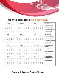 23 cuti umum dan 9 hujung minggu panjang dalam terengganu. Terengganu Cuti Umum Kalendar 2020