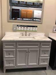 Available exclusively at your local lowe's. Diamond Freshfit Calhoun Freestanding Cloud Gray 48 Vanity Lowe S Lowes Bathroom Vanity Powder Room Vanity Grey Bathroom Vanity