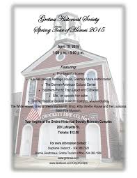 Gretna Home Tour April 19 2015 From 1 5 P M 209 Lafayette St The Gretna Historical Society Event Features Several R Heritage House House Tours Gretna