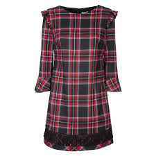 Filini lurex argento inseriti nella stoffa scozzese. Vestito Liberty Liujo Fashion