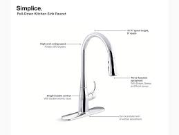 Pull down faucet spray head, angle simple kitchen sink faucet sprayer head nozzle pull out hose sprayer replacement part faucet head kitchen tap sprayer spout, brushed nickel. K 596 Simplice Single Handle Kitchen Sink Faucet Kohler Canada